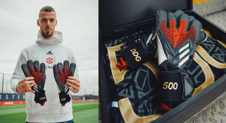 Adidas le fabrica a De Gea guantes especiales por su partido 500 con Manchester United [VIDEO] -